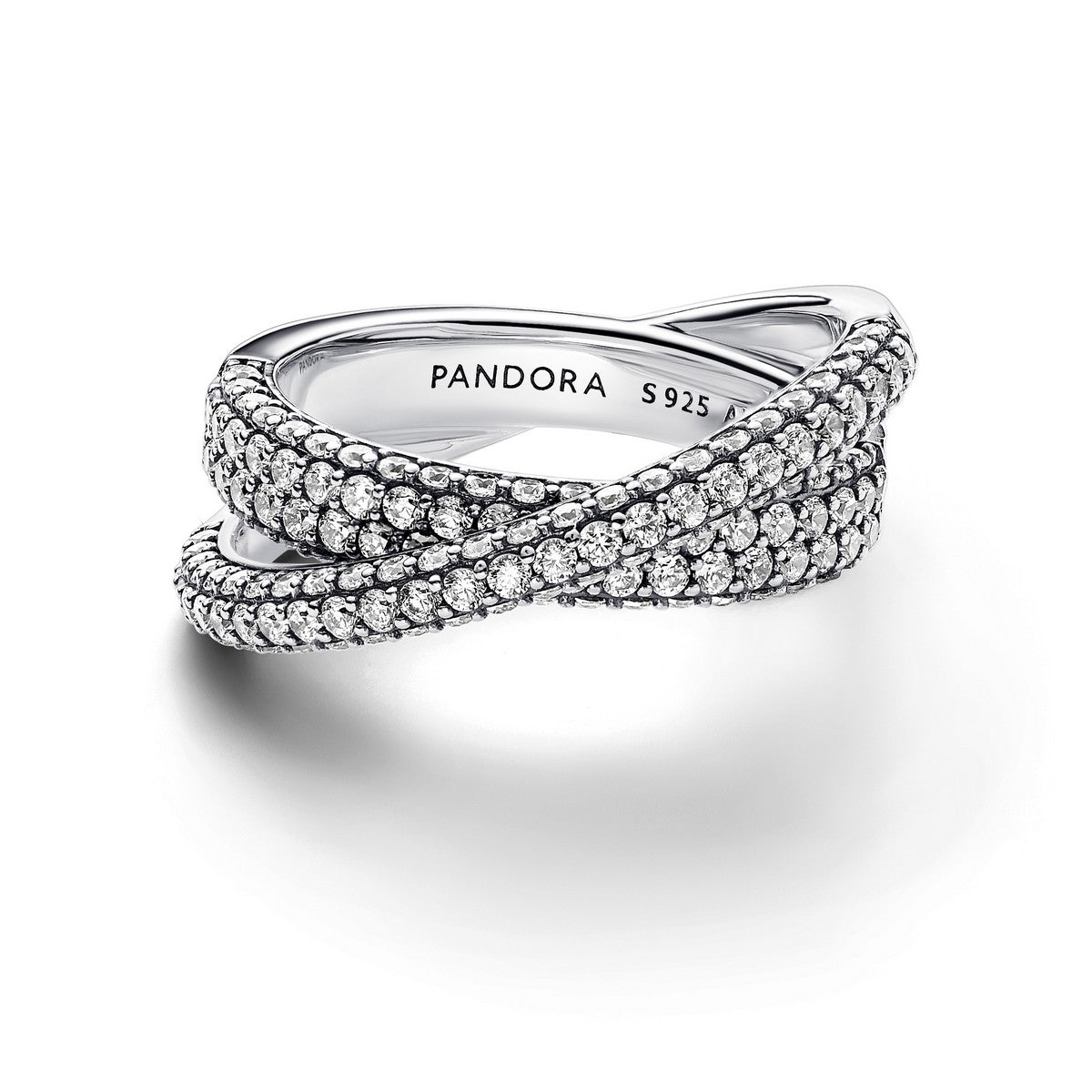 Pandora Timeless Pavé Gekruiste Dubbele Bandring zilver - 193022C01