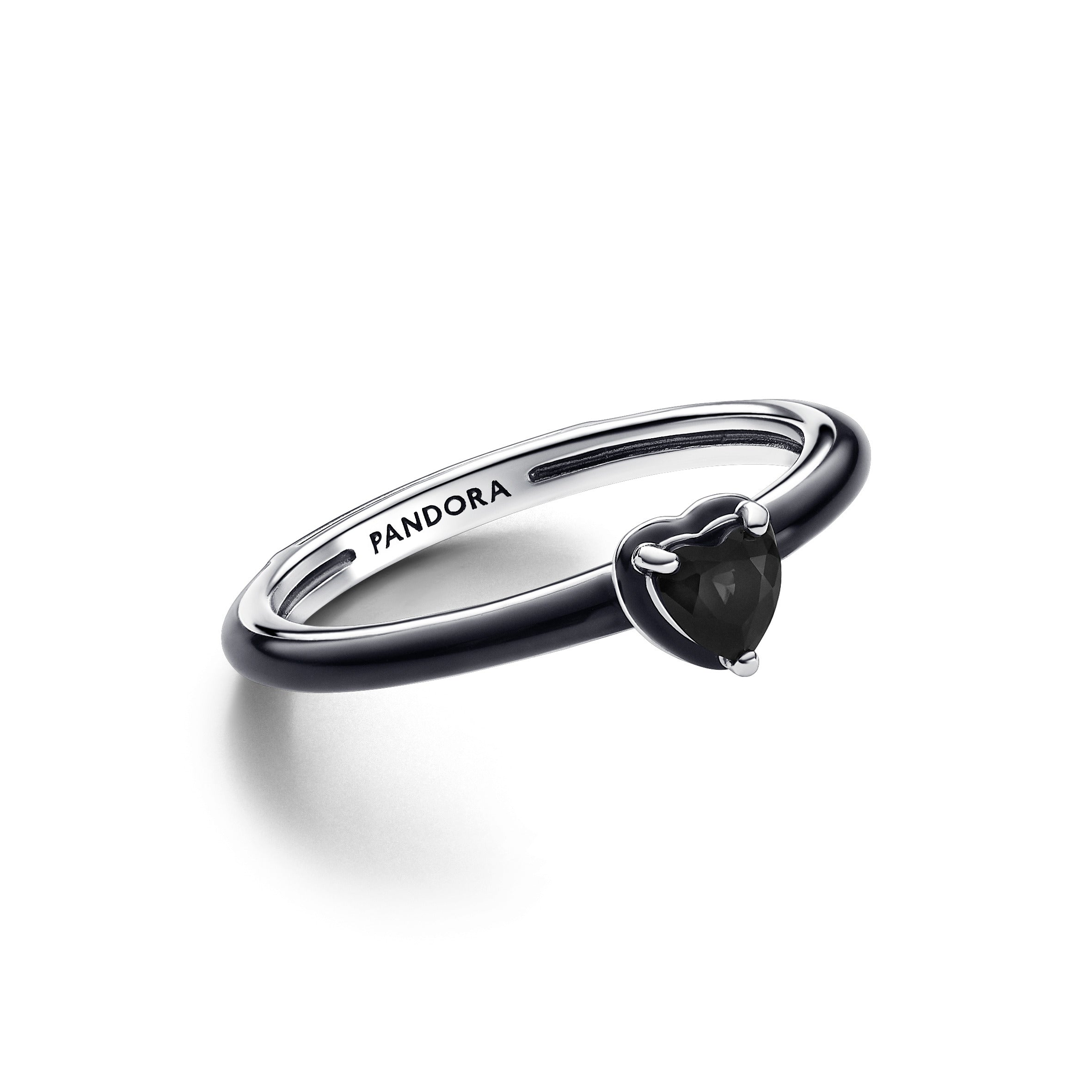 Pandora ME zwarte chakra hart ring zilver - 193088C01