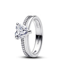 Pandora Dubbele Band Ring Met Hart 193100C01 - PansiteNederland.nl