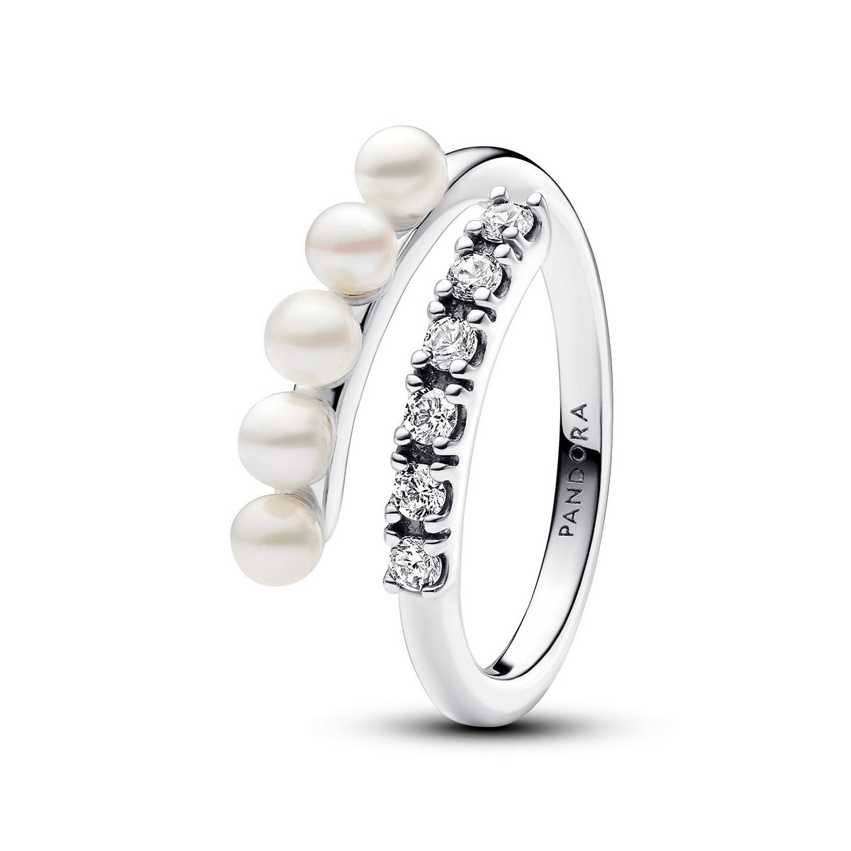 Pandora Behandelde gecultiveerde zoetwaterparels & Pavé Open Ring zilver - 193145C01