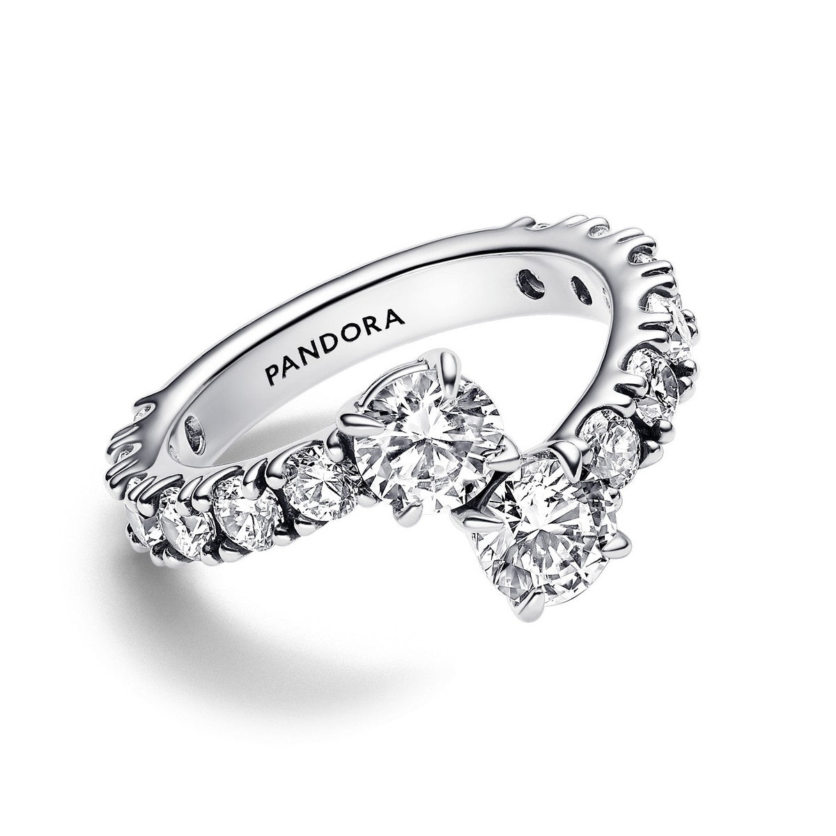 Pandora Sprankelende Overlappende Bandring zilver - 193149C01