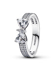 Pandora Sprankelende ring met strik en dubbele band – 193552C01 - PansiteNederland.nl
