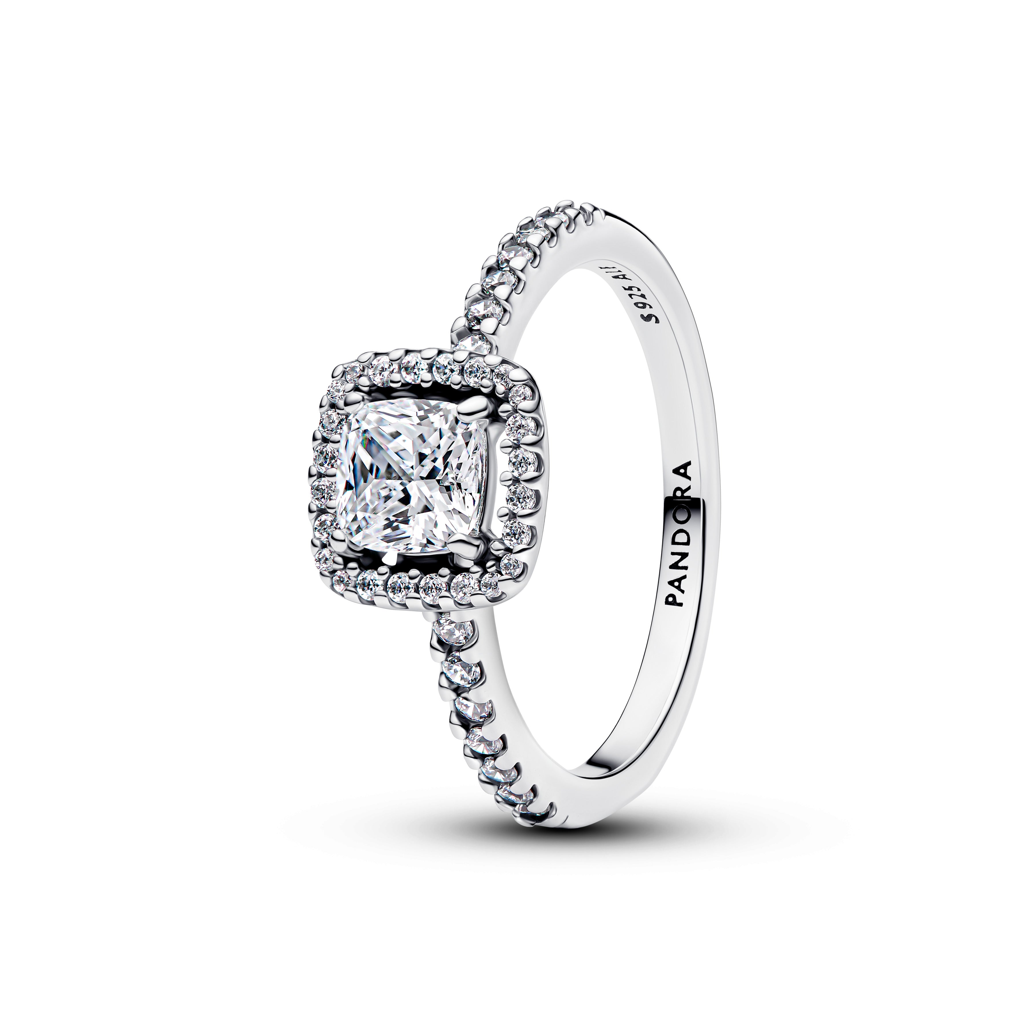 Pandora Sprankelende Vierkante Stralenkrans Ring zilver - 193555C02