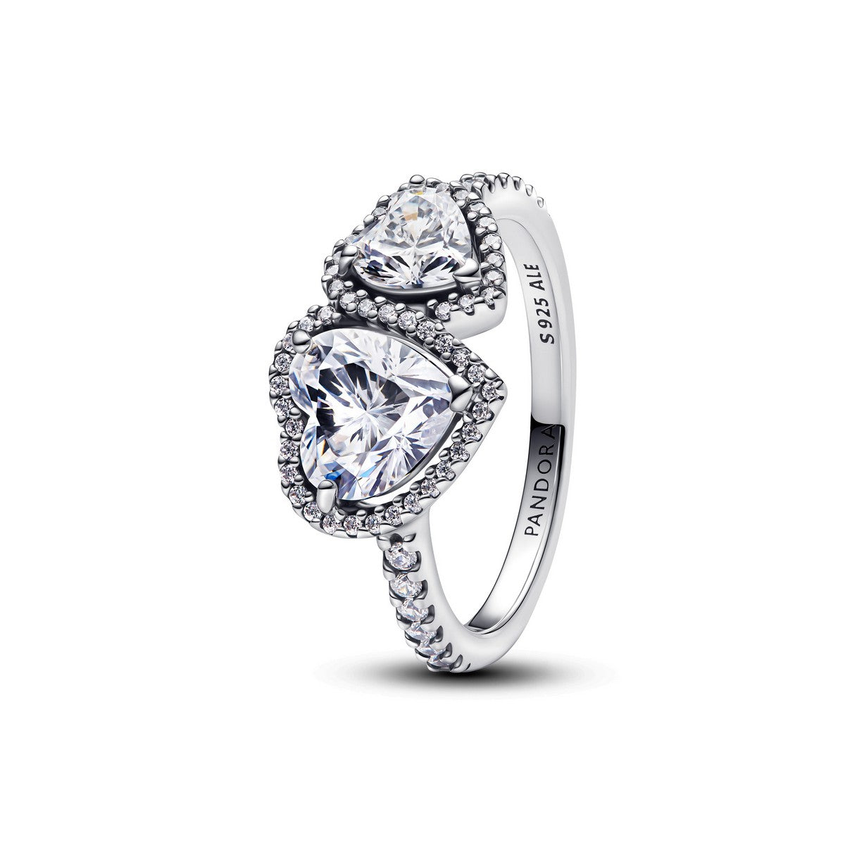 Pandora Sprankelende Halo Harten Ring zilver - 193659C01