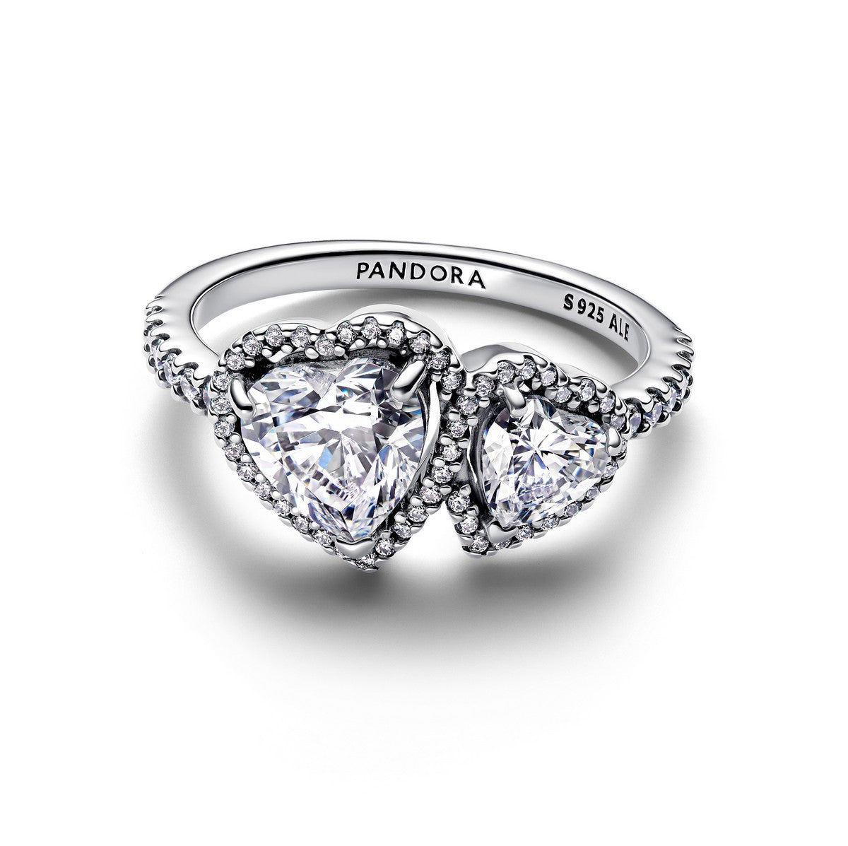 Pandora Sprankelende Halo Harten Ring zilver - 193659C01