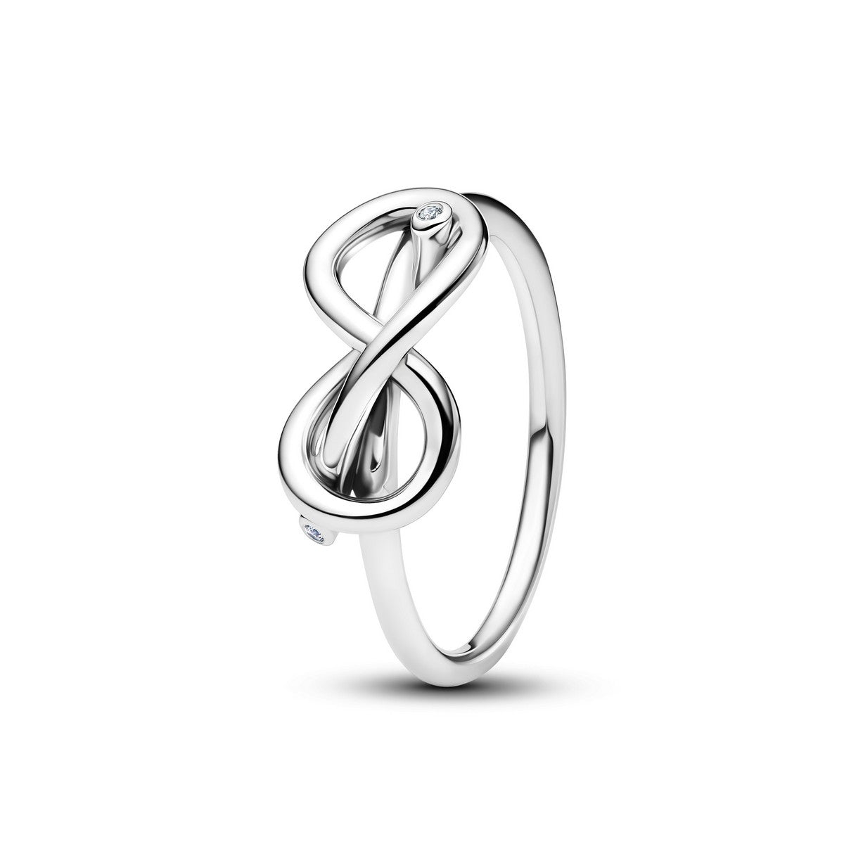 Pandora Infinity Knot-ring zilver wit - 193759C01