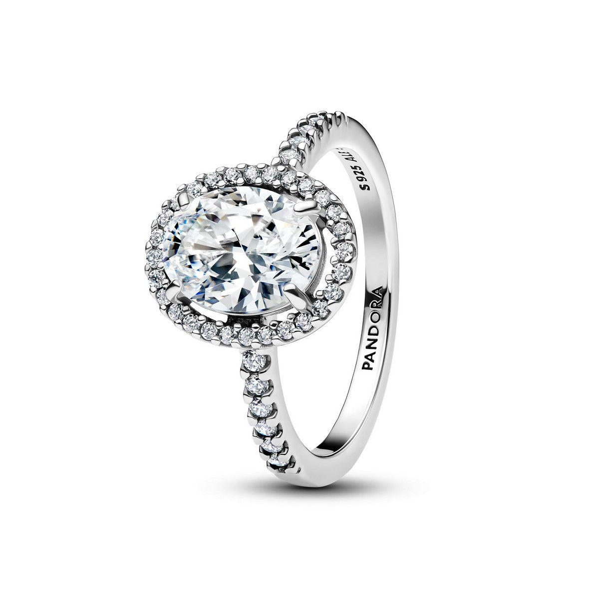 Pandora Ovale Sprankelende Halo Statement Ring zilver - 193777C01
