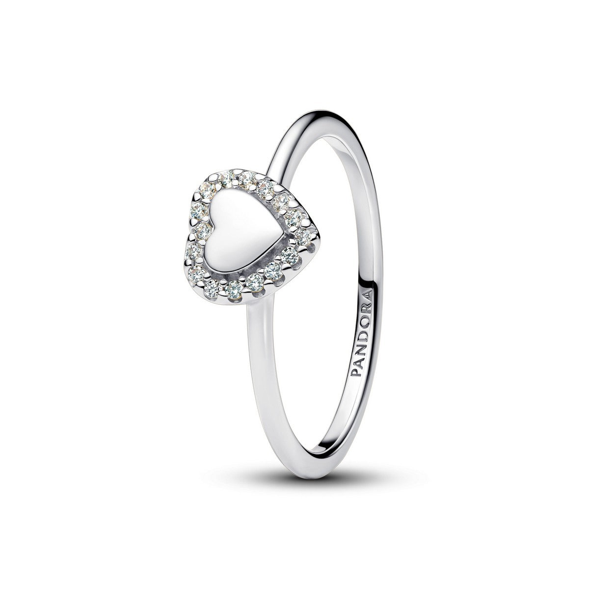 Pandora Graveerbaar Hart Halo Ring zilver - 193801C01