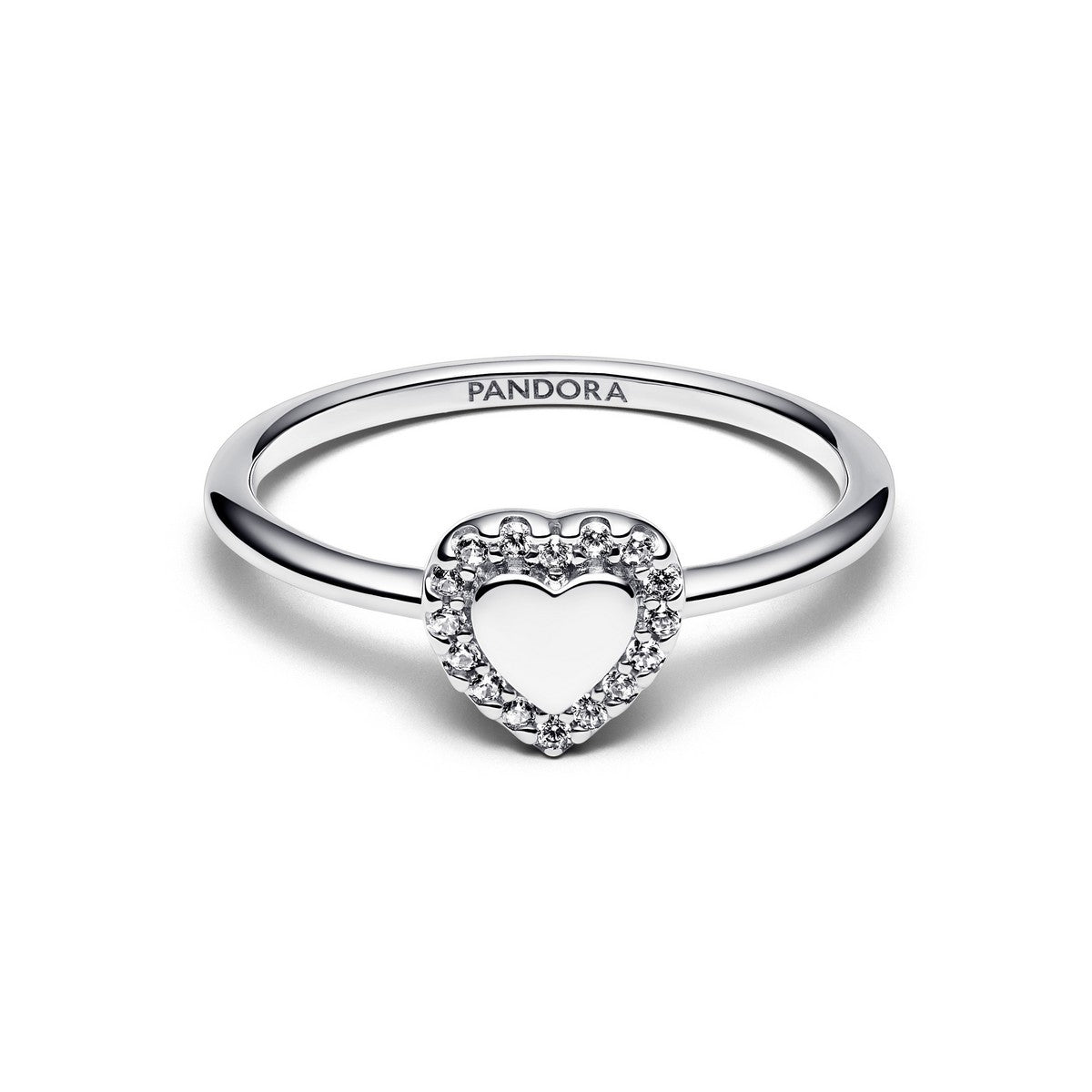 Pandora Graveerbaar Hart Halo Ring zilver - 193801C01