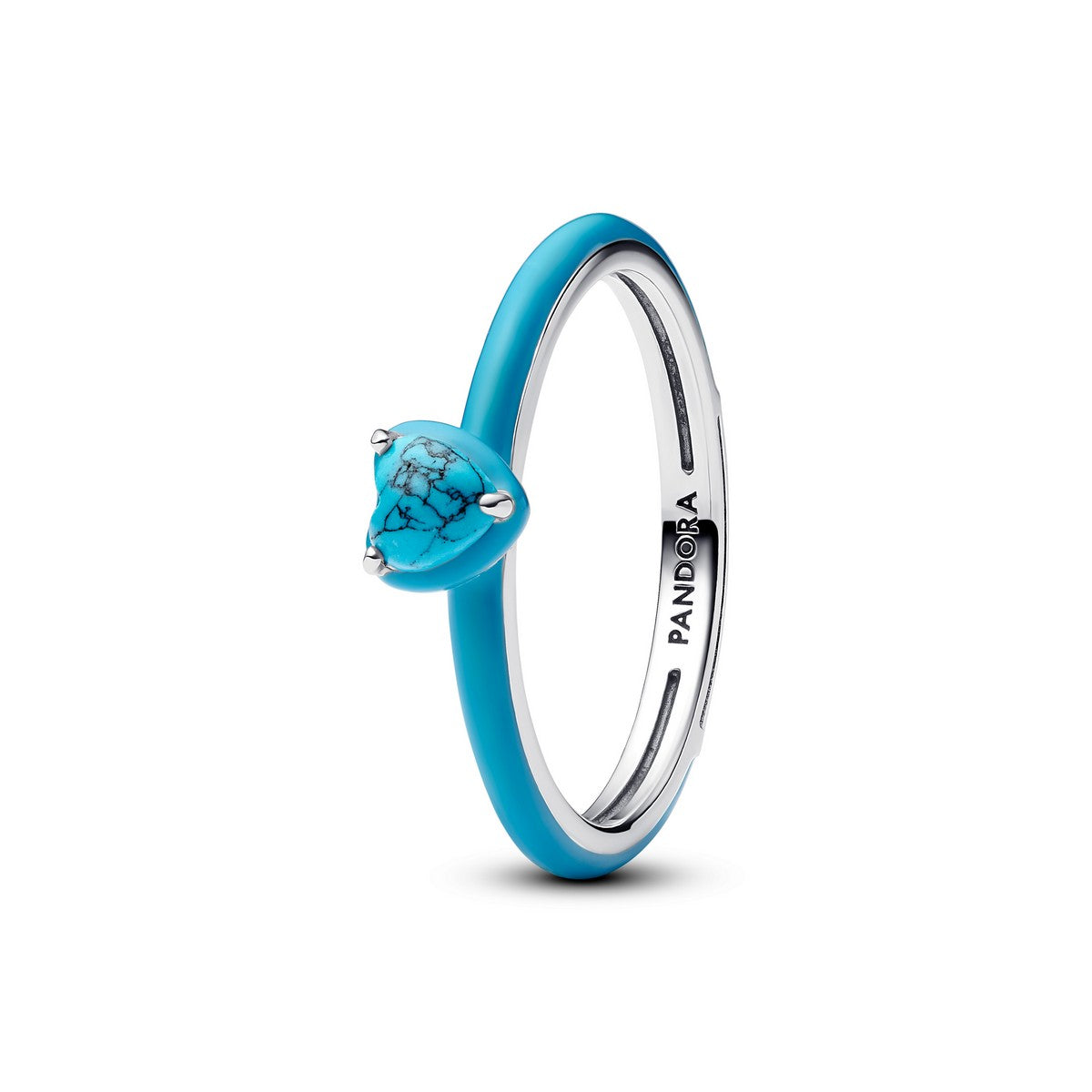 Pandora Turquoise Hartsteen Ring zilver - 193828C01