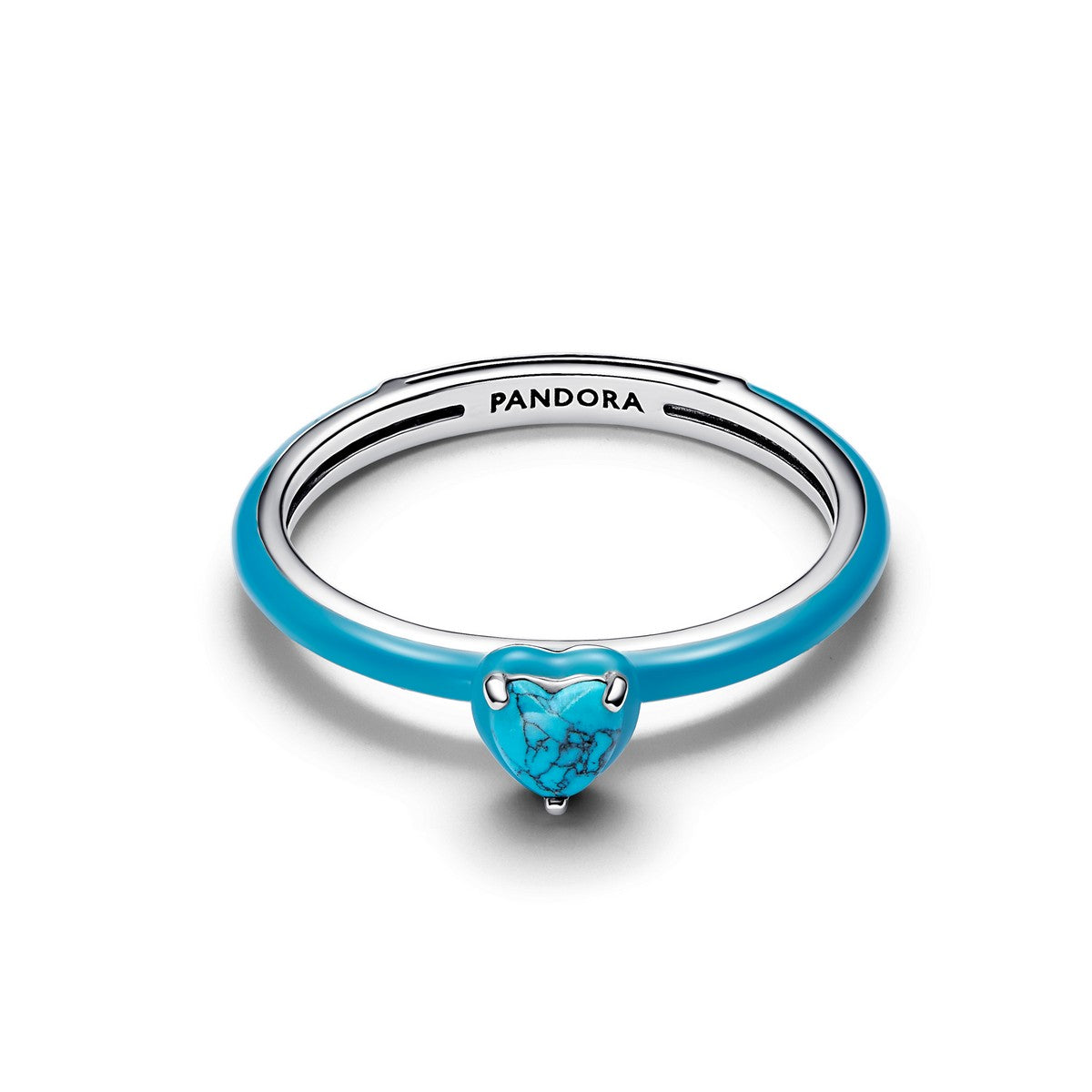 Pandora Turquoise Hartsteen Ring zilver - 193828C01