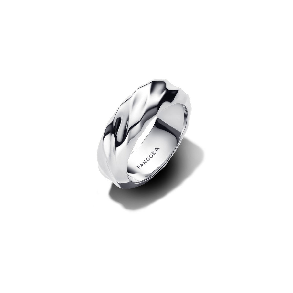 Pandora Geribbelde Brede Band Ring zilver - 193886C00