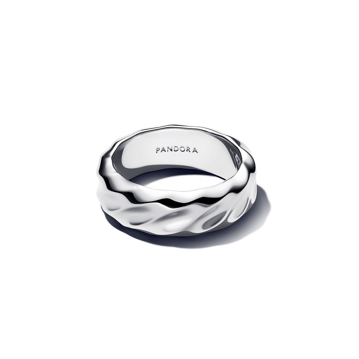 Pandora Geribbelde Brede Band Ring zilver - 193886C00