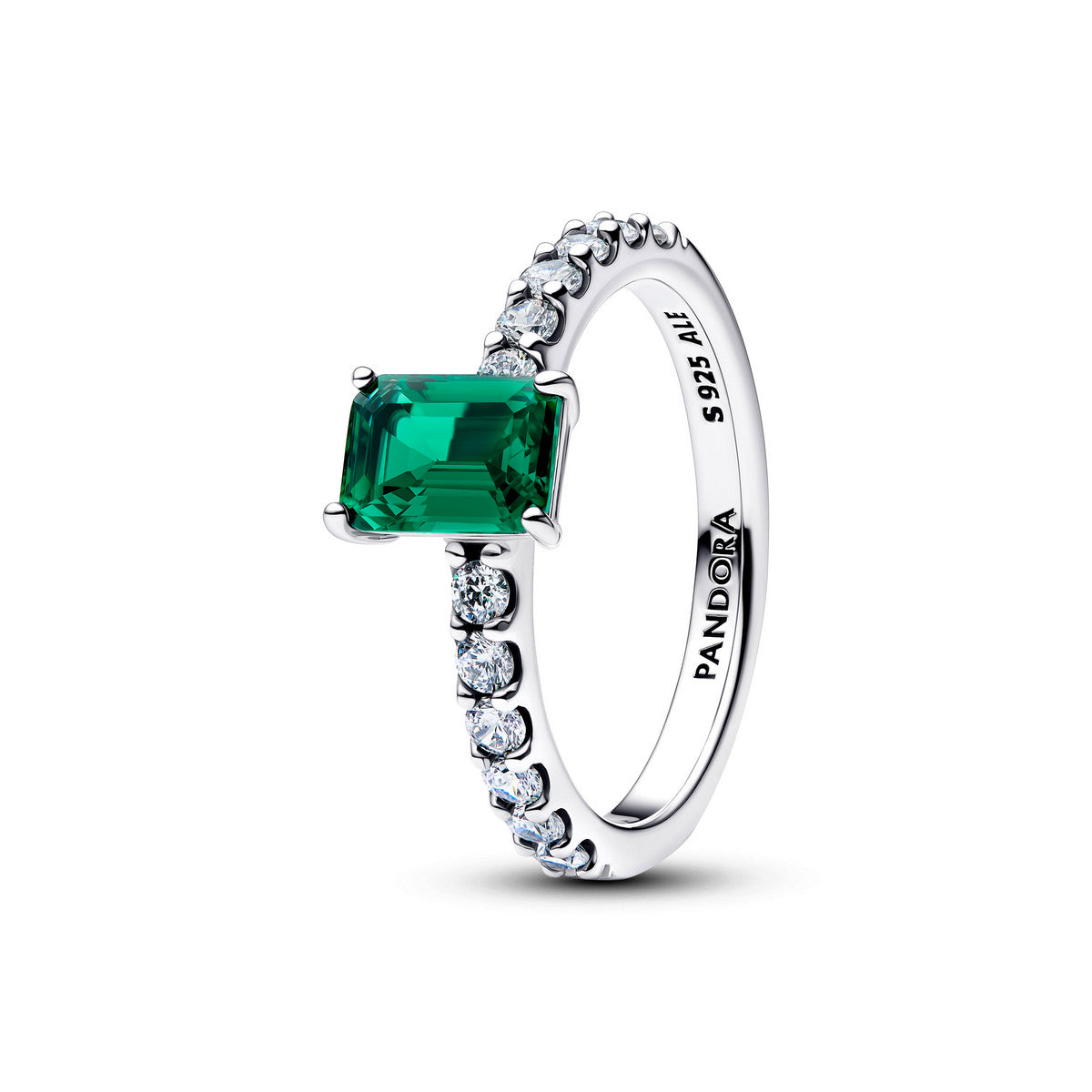 Pandora Rechthoekige Sprankelende Halo Ring zilver - 194506C01