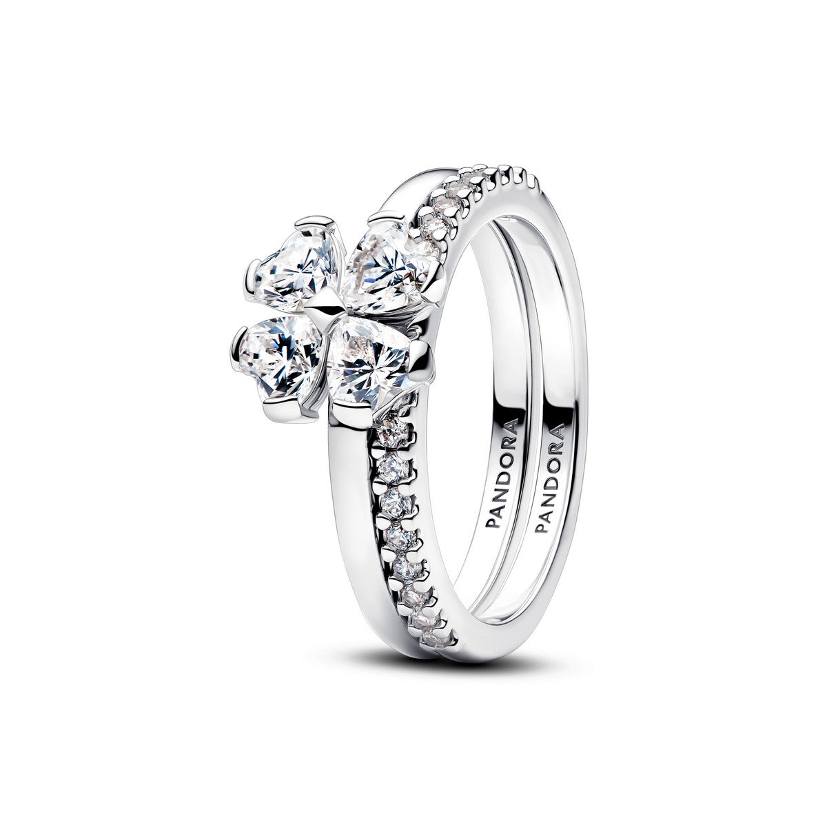 Pandora Sprankelende Klavertjevier Deelbare Ring zilver - 194507C01