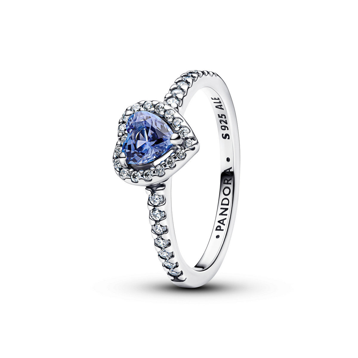Pandora Hart Ring 198421C05 – Zilveren Ring met Blauwe Kristal