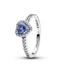 Pandora Hart Ring 198421C05 – Zilveren Ring met Blauwe Kristal