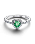 Pandora Verhoogd Mintgroen Hart ring 198421C08 – zilver