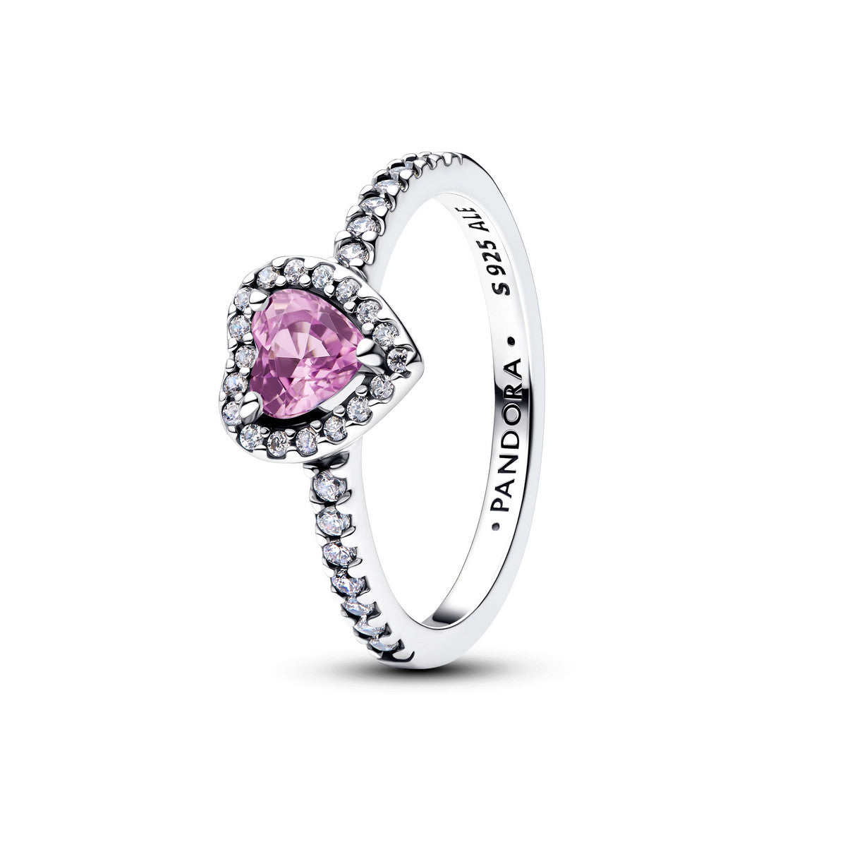 Pandora Verhoogd Lichtpaars Hart Ring zilver - 198421C12