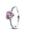 Pandora Verhoogd Lichtpaars Hart ring 198421C12 – zilver