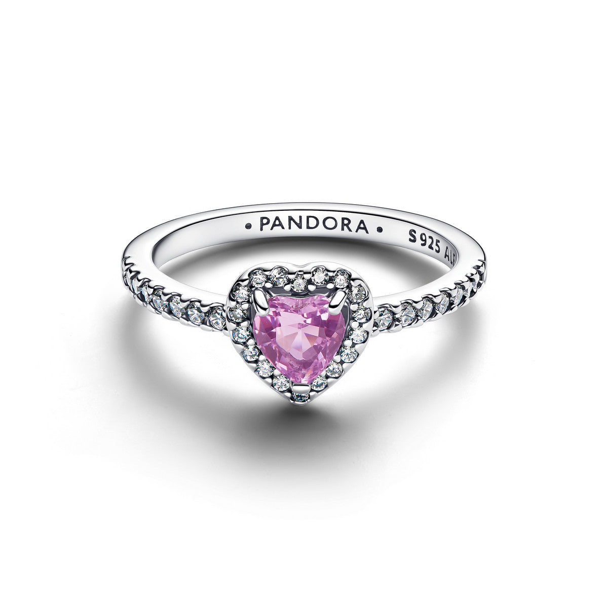 Pandora Verhoogd Lichtpaars Hart Ring zilver - 198421C12