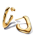 Pandora ESSENCE 14k Goudvergulde Organisch V-vormige Open Oorringen 263290C00 - PansiteNederland.nl