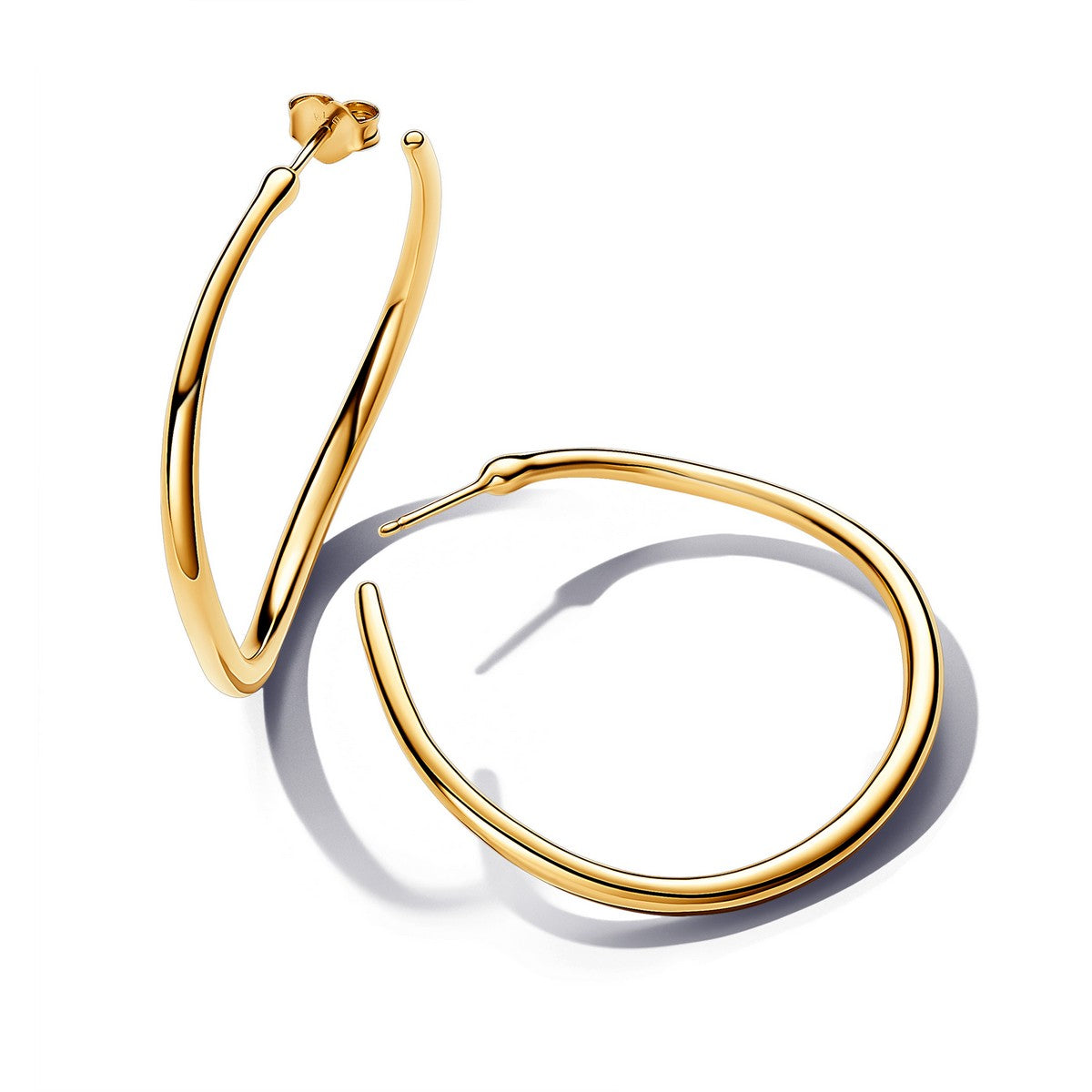 Pandora Organisch Gevormde 42 mm Open Oorbellen goudverguld - 263299C00