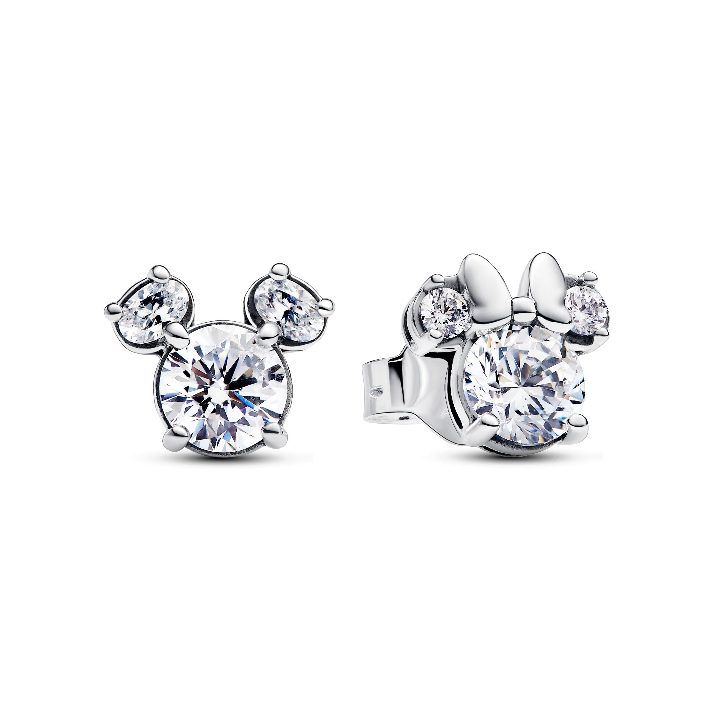 Pandora Disney Mickey Mouse & Minnie Mouse sprankelende oorbellen zilver - 293219C01