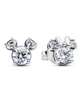 Pandora Disney Mickey en Minnie Silhouet Zilveren Oorstekers met Zirkonia 293219C01 - PansiteNederland.nl
