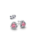 Pandora Verhoogde Roze Hart Oorknoppen met Zirkonia - 298427C02 - PansiteNederland.nl