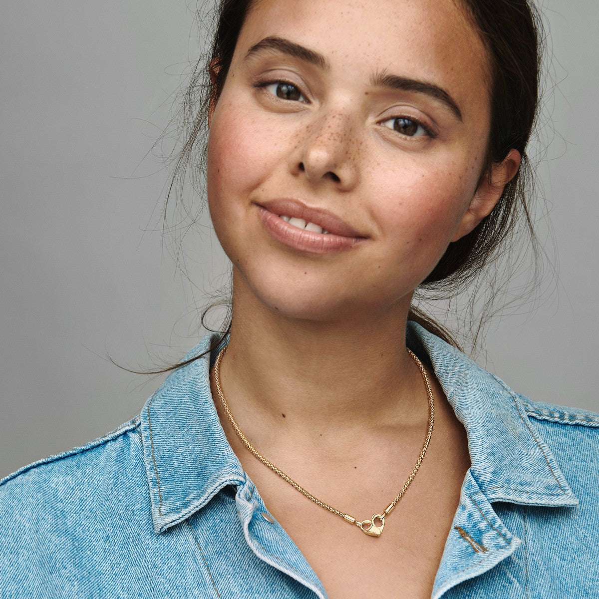 Pandora Moments studded schakelketting goudverguld - 362451C00