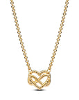 Pandora Infinity Hart 14k Goud Vergulde Ketting met Zirkonia 362666C01 - PansiteNederland.nl