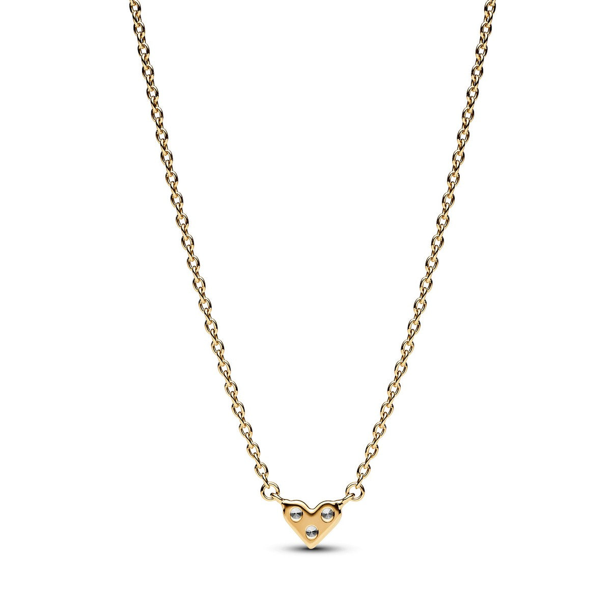 Pandora Drie Stenen Hart Halsketting goudverguld - 363014C01
