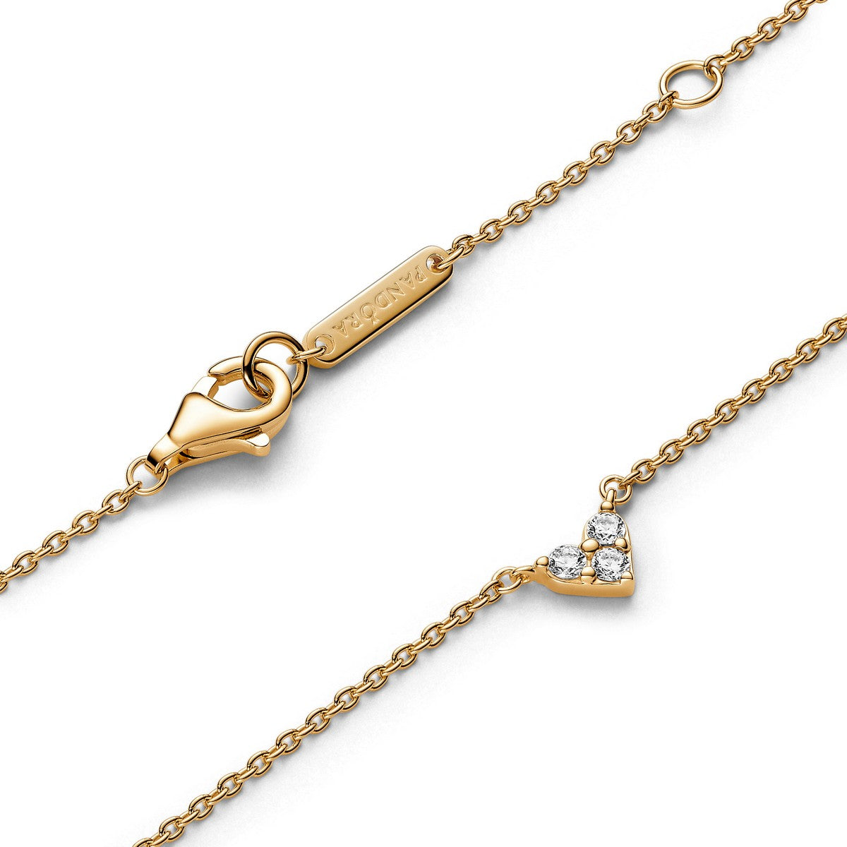 Pandora Drie Stenen Hart Halsketting goudverguld - 363014C01