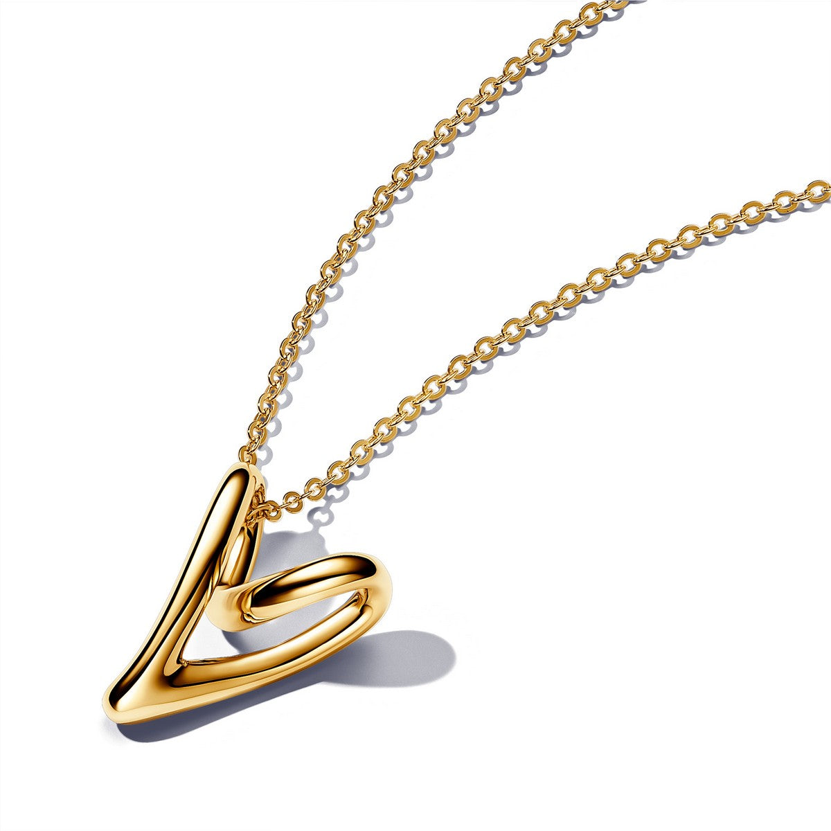 Pandora ESSENCE Organisch Gevormde Ketting met Hartvormige Hanger - 363272C00 - PansiteNederland.nl