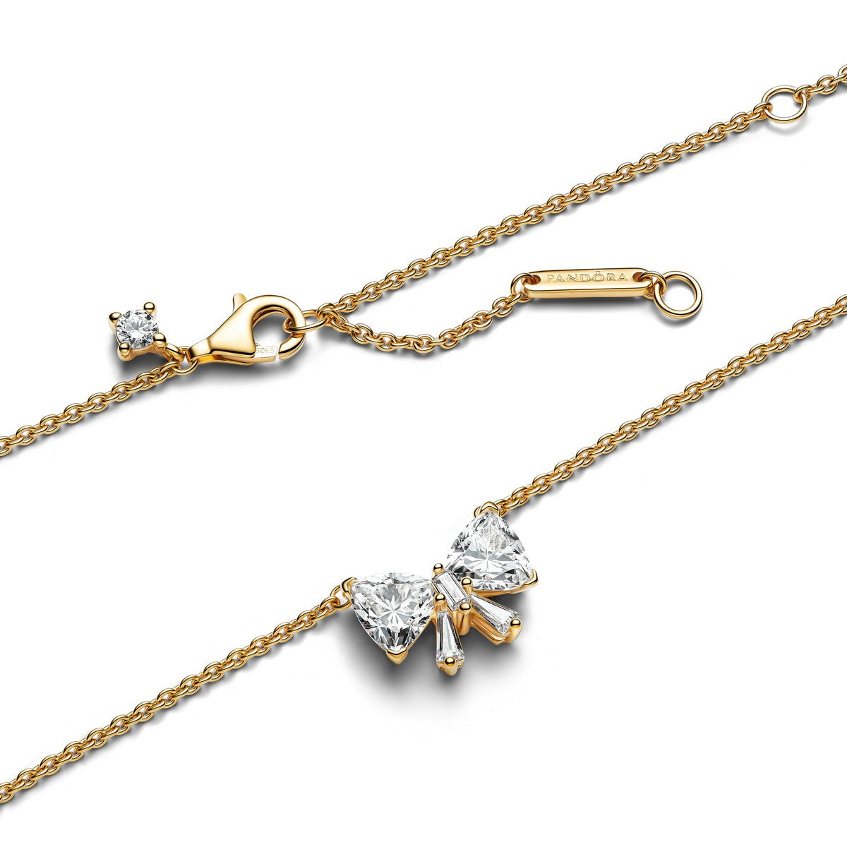 Pandora Sprankelende halsketting met strik goudverguld - 363508C01