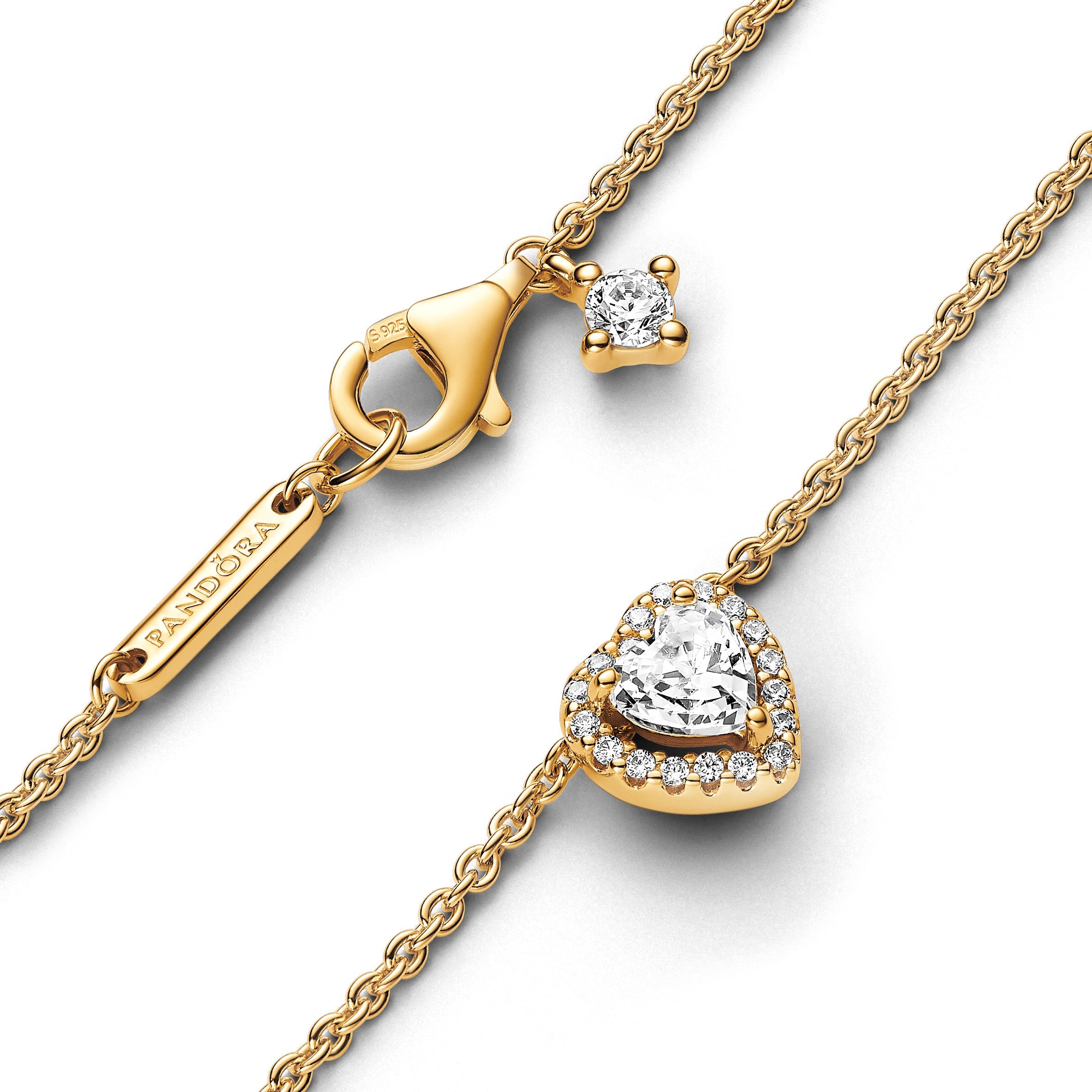 Pandora Sparkling Heart Collier Necklace goudverguld - 368425C01