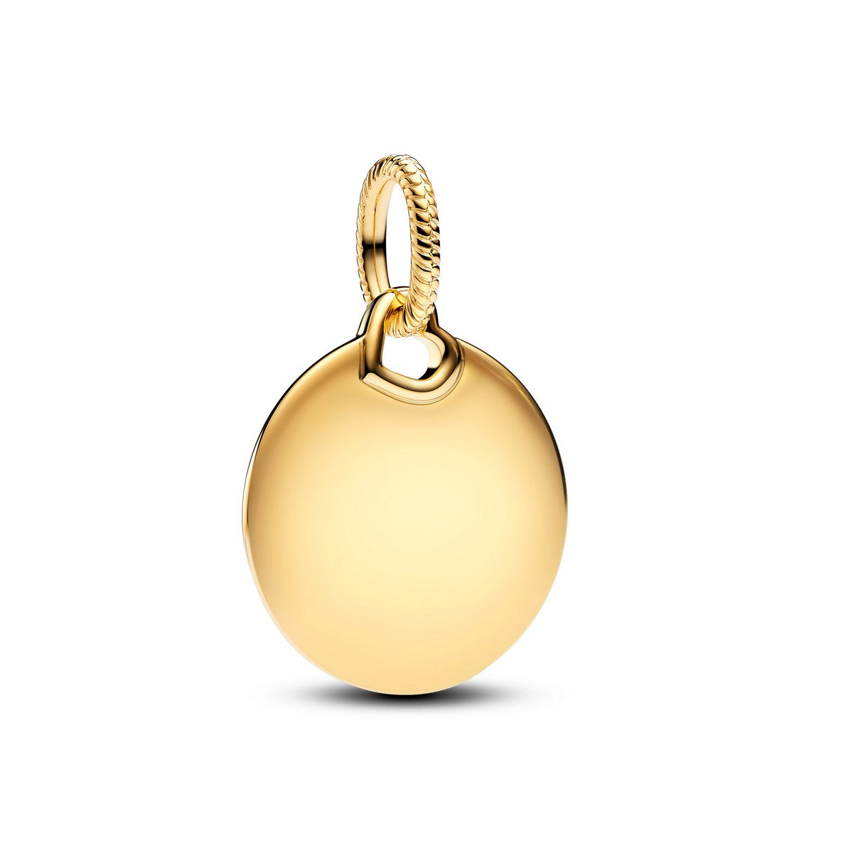 Pandora Graveerbare Rond Label Hangende Bedel goudverguld - 368610C00