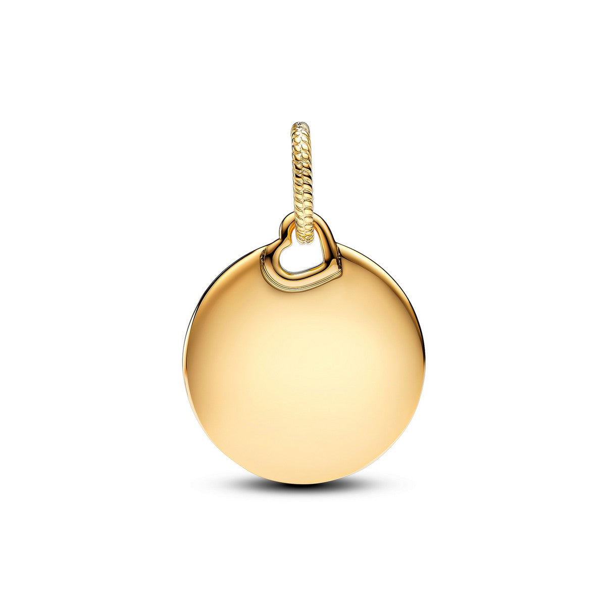Pandora Graveerbare Rond Label Hangende Bedel goudverguld - 368610C00