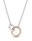 Pandora Signature Twee-Tinten Verweven Cirkels Ketting 382778C01, exclusief en kwalitatief hoogwaardig. Ontdek nu!