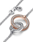 Pandora Signature Twee-Tinten Verweven Cirkels Ketting 382778C01, exclusief en kwalitatief hoogwaardig. Ontdek nu!