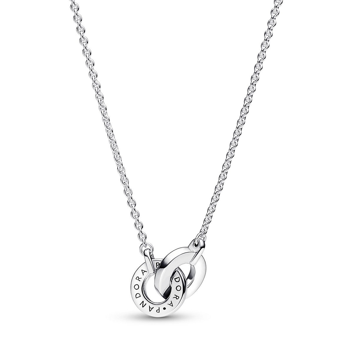 Pandora Signature verstrengelde pavé halsketting met hanger zilver - 392736C01