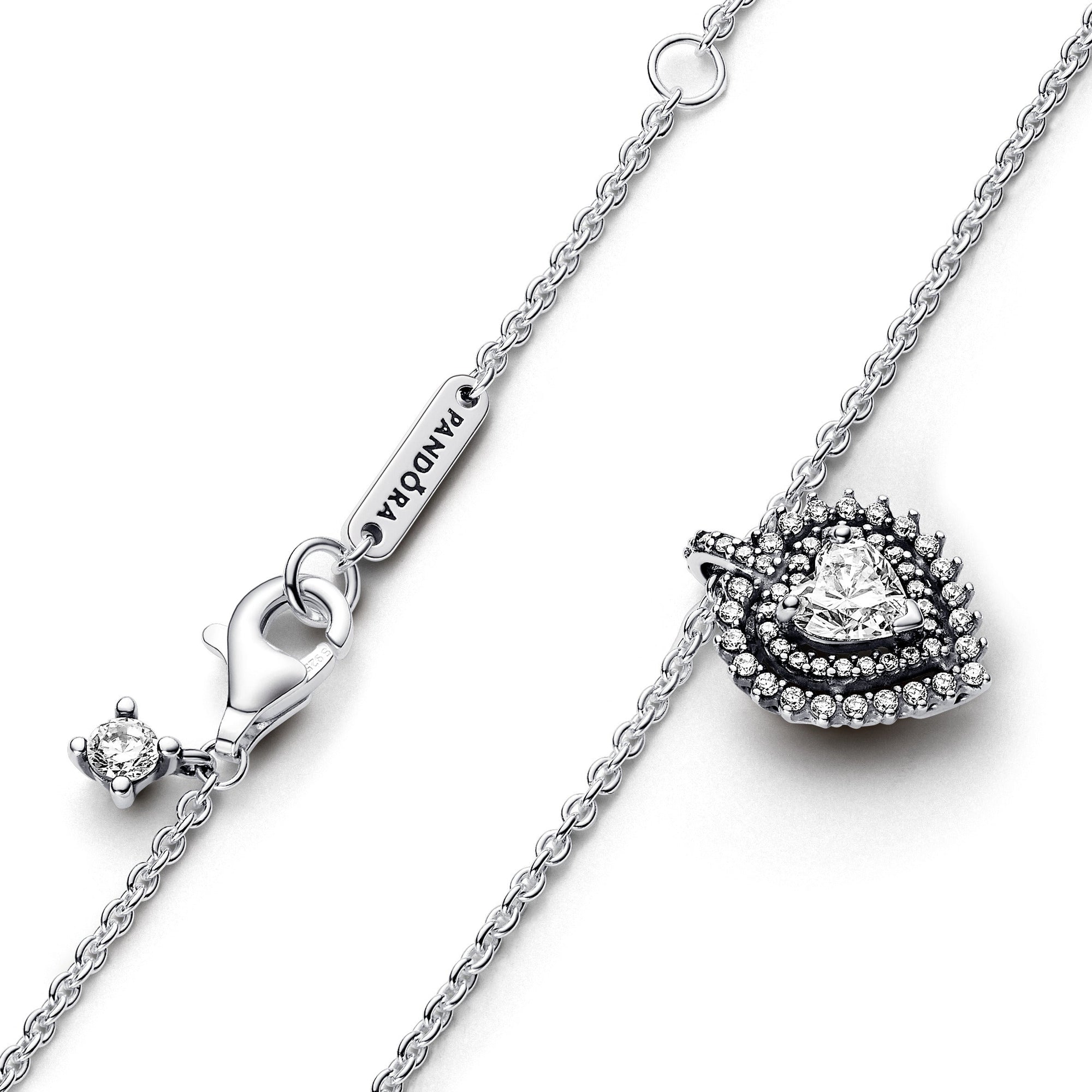 Pandora Sprankelend Hart Halo Halsketting Met Hanger 393099C01, exclusief en kwalitatief hoogwaardig. Ontdek nu!