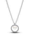 Pandora Sterling Zilver Collier met Zoetwaterparel en Zirkonia 393165C01 - PansiteNederland.nl