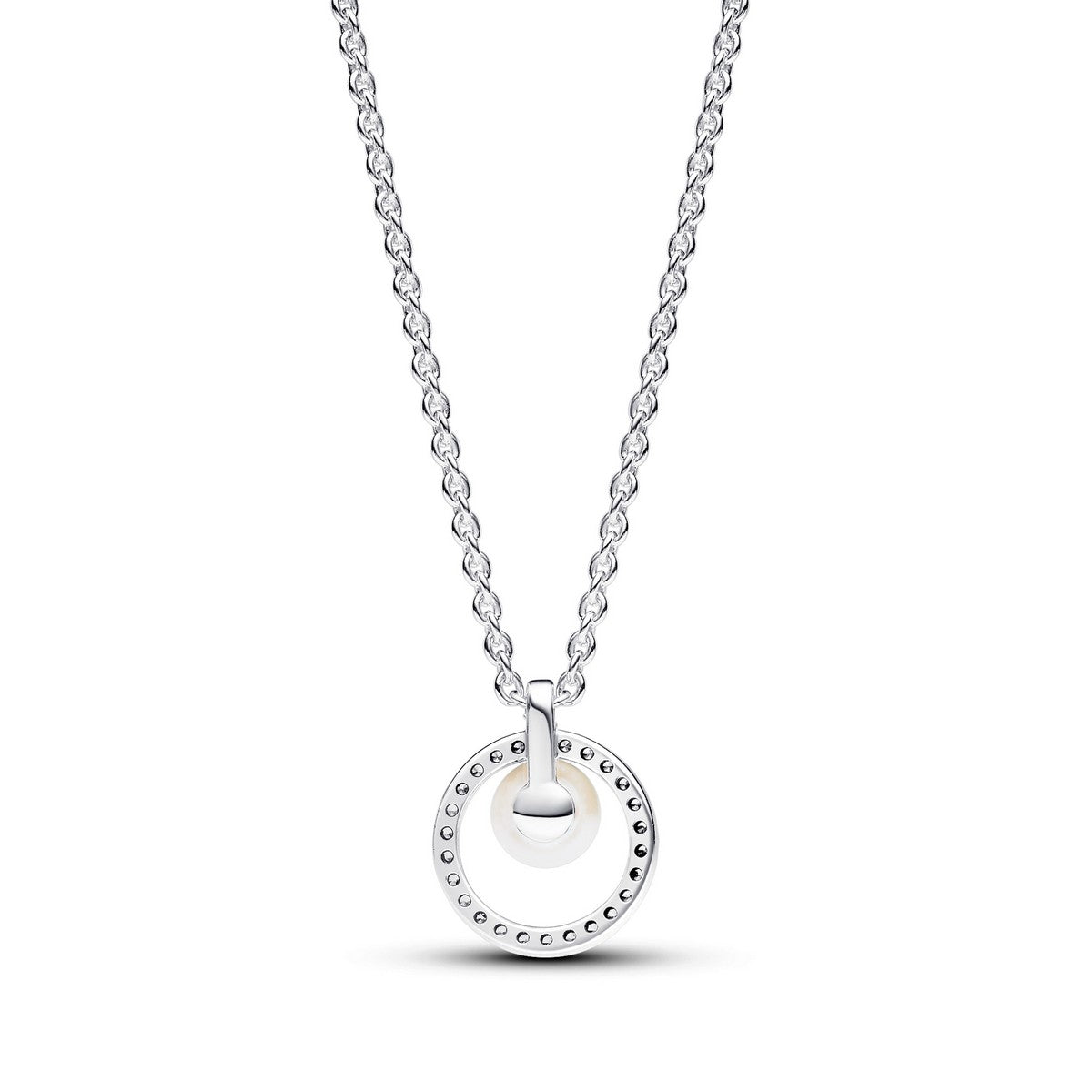 Pandora Sterling Zilver Collier met Zoetwaterparel en Zirkonia 393165C01 - PansiteNederland.nl
