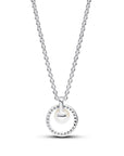 Pandora Sterling Zilver Collier met Zoetwaterparel en Zirkonia 393165C01 - PansiteNederland.nl