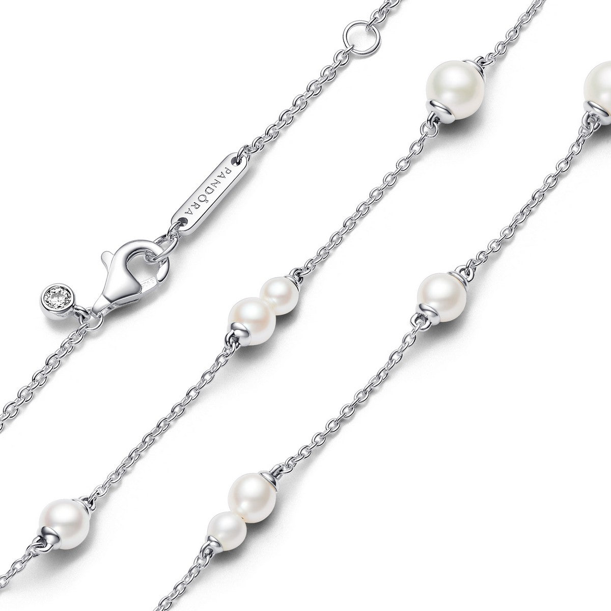 Pandora Behandelde Gecultiveerde Zoetwaterparel Schakelketting zilver - 393175C01