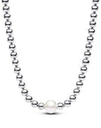 Pandora Sterling Zilver Collier met Zoetwaterparel en Zirkonia 393176C01 - PansiteNederland.nl