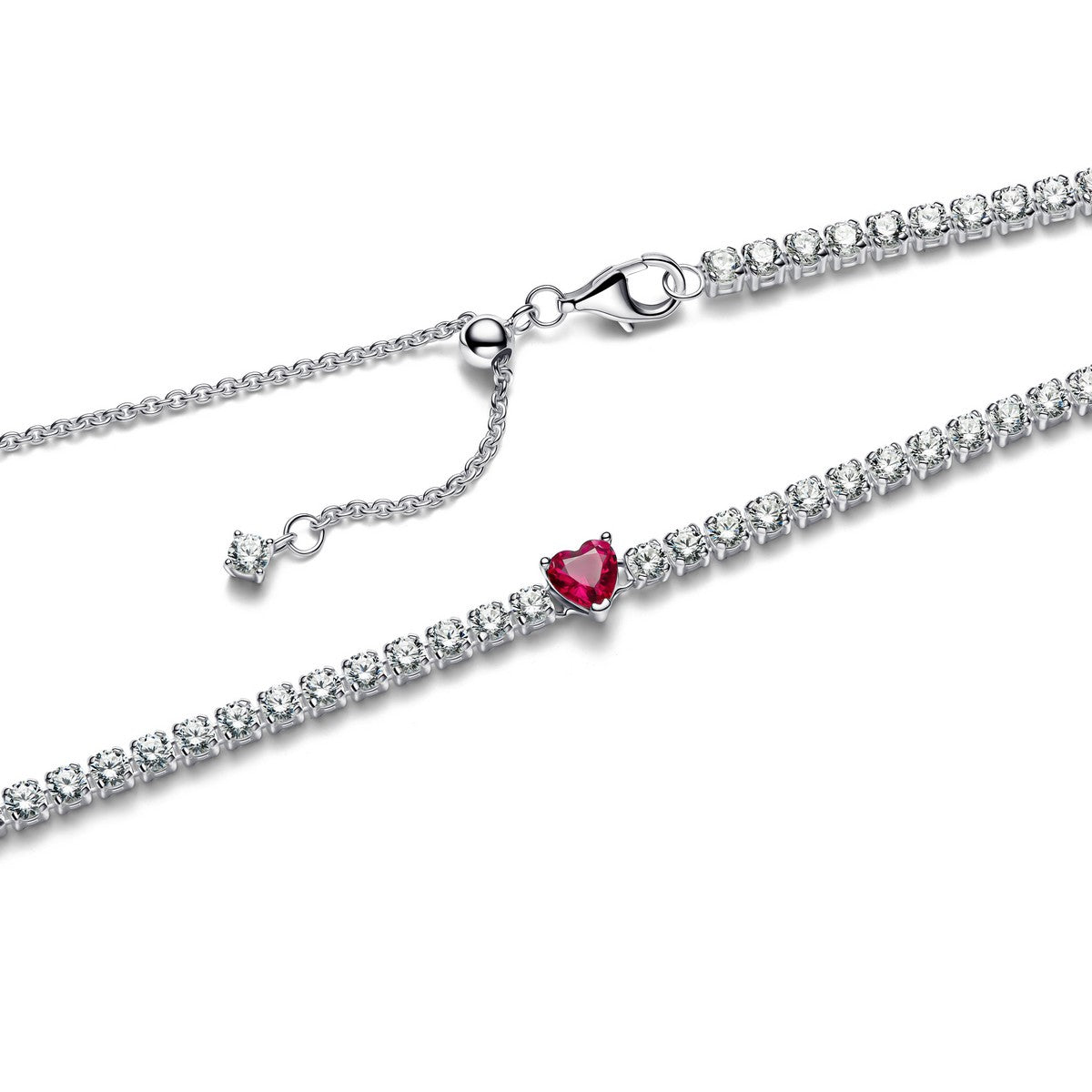 Pandora Choker met hart en halo Zilver - 393549C01 - PansiteNederland.nl