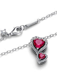 Pandora Rode Halo Harten Ketting met Hanger 393658C01 - PansiteNederland.nl